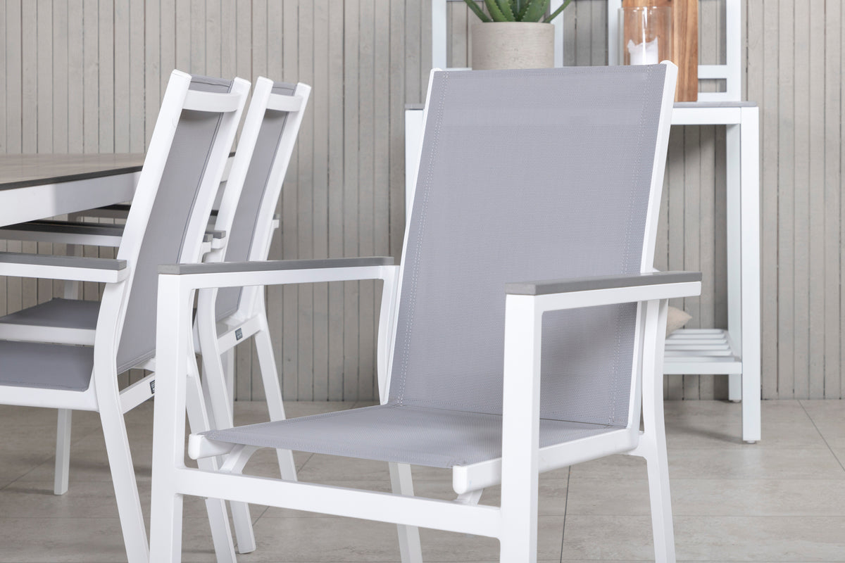 Parma & Llama Spisestole Grå + Spisebord 205x100