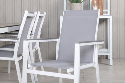 Parma & Llama Spisestole Grå + Spisebord 205x100