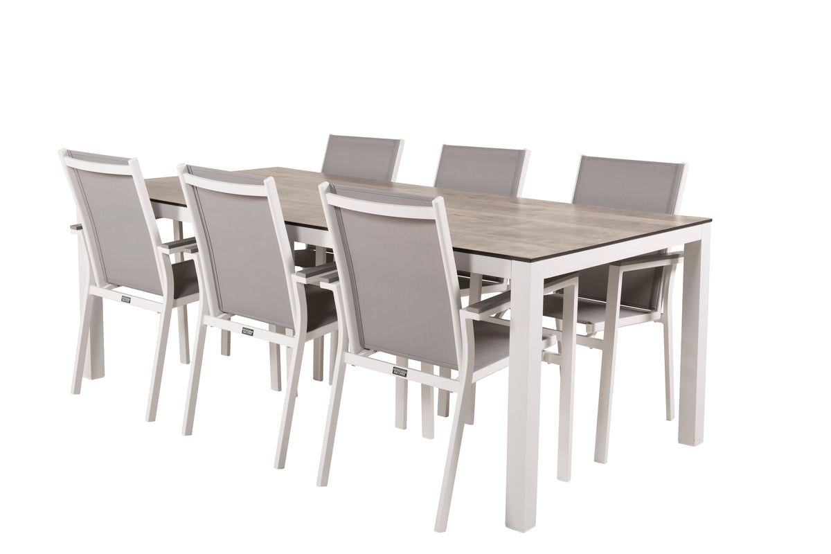 Parma & Llama Spisestole Grå + Spisebord 205x100