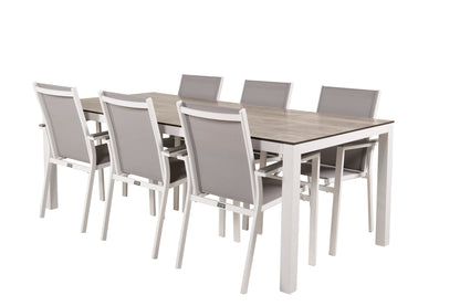 Parma & Llama Spisestole Grå + Spisebord 205x100