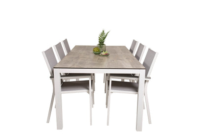 Parma & Llama Spisestole Grå + Spisebord 205x100