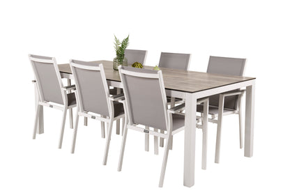 Parma & Llama Spisestole Grå + Spisebord 205x100