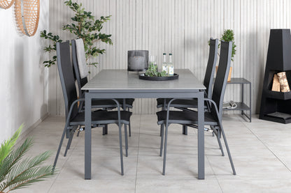 Levels & Copacabana Spisebord 160x100x75 + Reclinerstole Sort