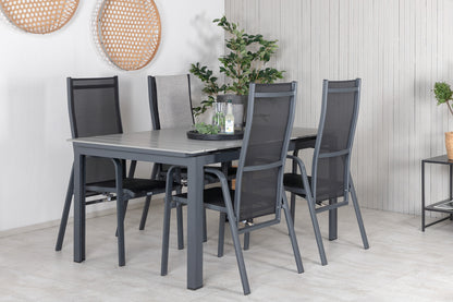 Levels & Copacabana Spisebord 160x100x75 + Reclinerstole Sort