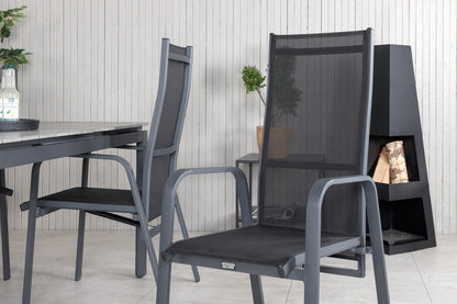 Levels & Copacabana Spisebord 160x100x75 + Reclinerstole Sort