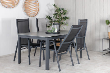 Levels & Copacabana Spisebord 160x100x75 + Reclinerstole Sort