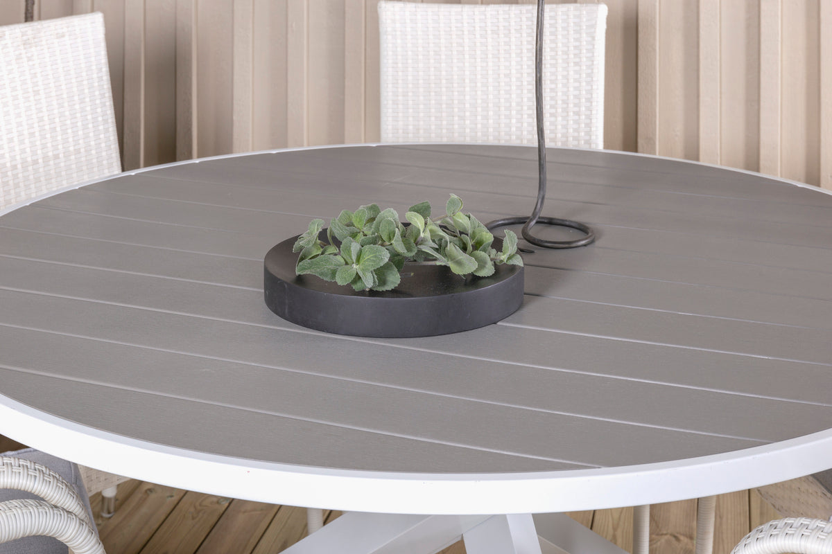 Parma & Anna Rundt Spisebord ø140 Hvid + Spisestole Hvid
