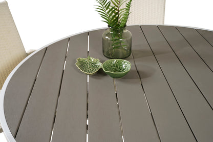 Parma & Anna Rundt Spisebord ø140 Hvid + Spisestole Hvid