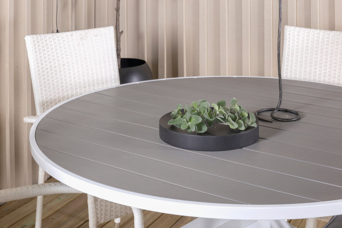 Parma & Anna Rundt Spisebord ø140 Hvid + Spisestole Hvid