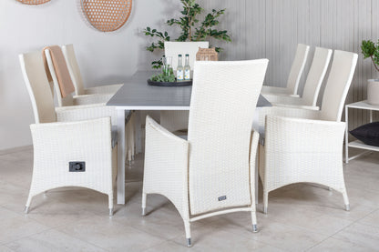 Levels & Padova Spisebord 160x100x75 + Reclinerstole Hvid