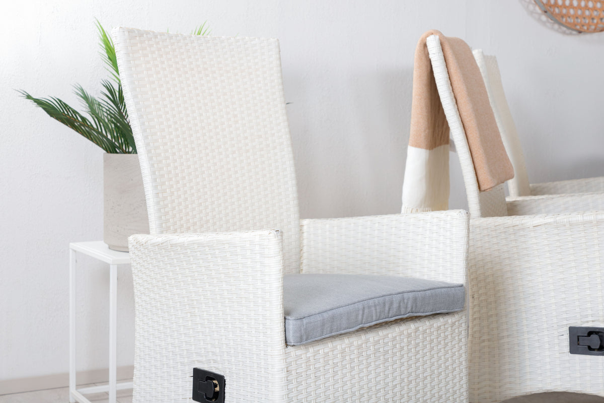 Levels & Padova Spisebord 160x100x75 + Reclinerstole Hvid