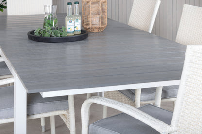 Levels & Anna Spisebord 160x100x75 + Spisestole Hvid