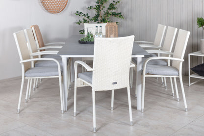 Levels & Anna Spisebord 160x100x75 + Spisestole Hvid