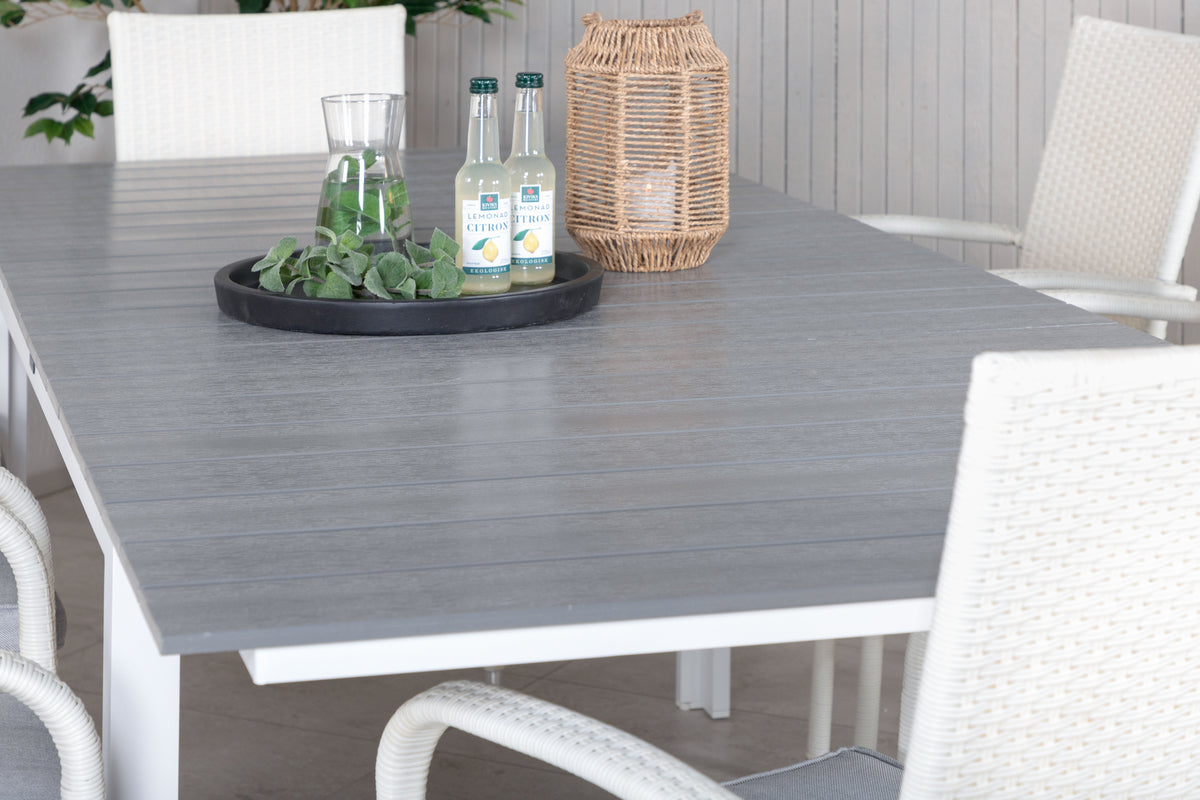 Levels & Anna Spisebord 160x100x75 + Spisestole Hvid