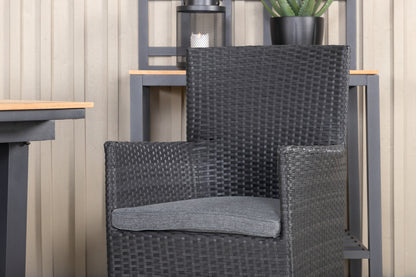 Mexico & Malin Spisebord 90x180/240 + Spisestole Sort