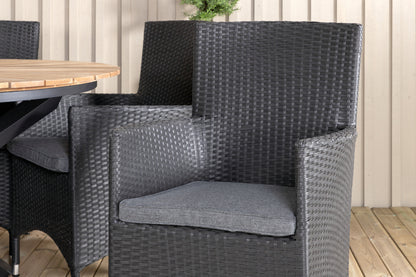 Mexico & Malin Rundt Spisebord ø140 Sort + Spisestole Sort