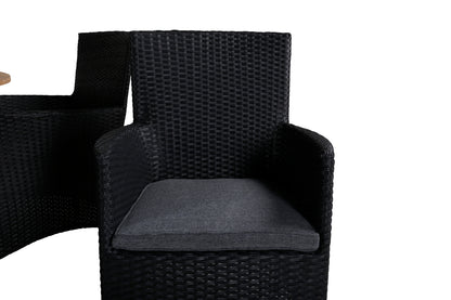 Mexico & Malin Rundt Spisebord ø140 Sort + Spisestole Sort