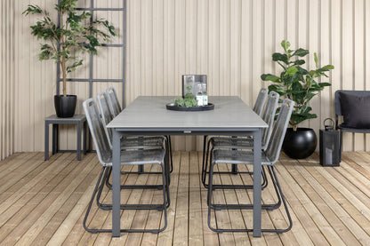 Levels & Lindos Spisebord 229x100x75 + Spisestole Grå