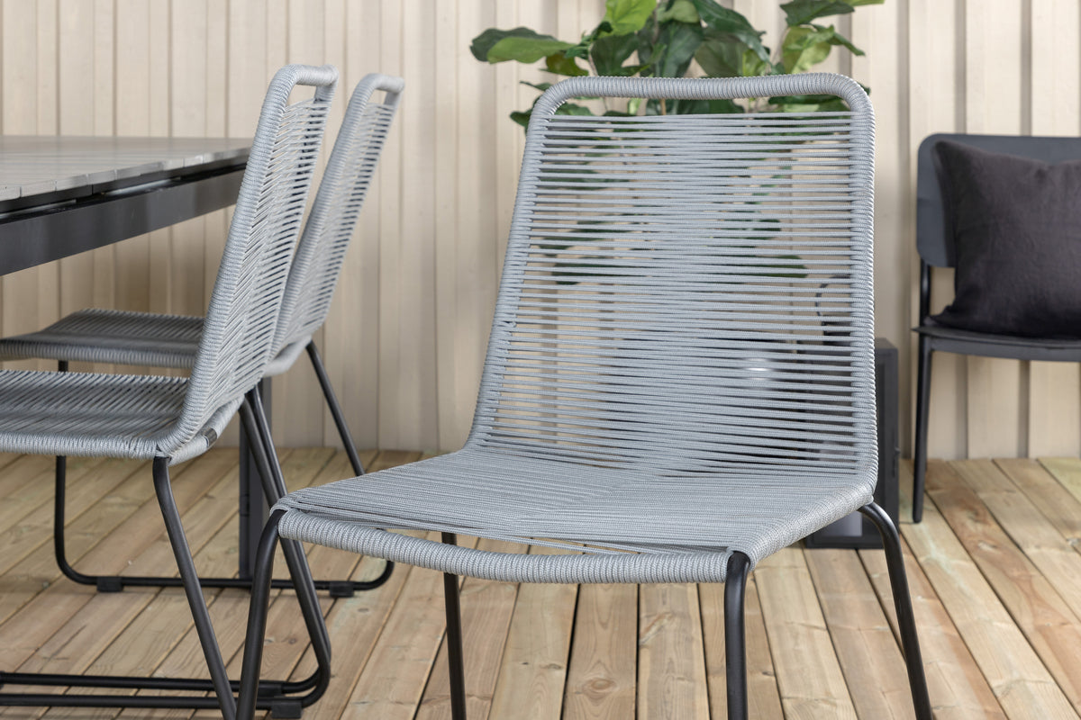 Levels & Lindos Spisebord 229x100x75 + Spisestole Grå