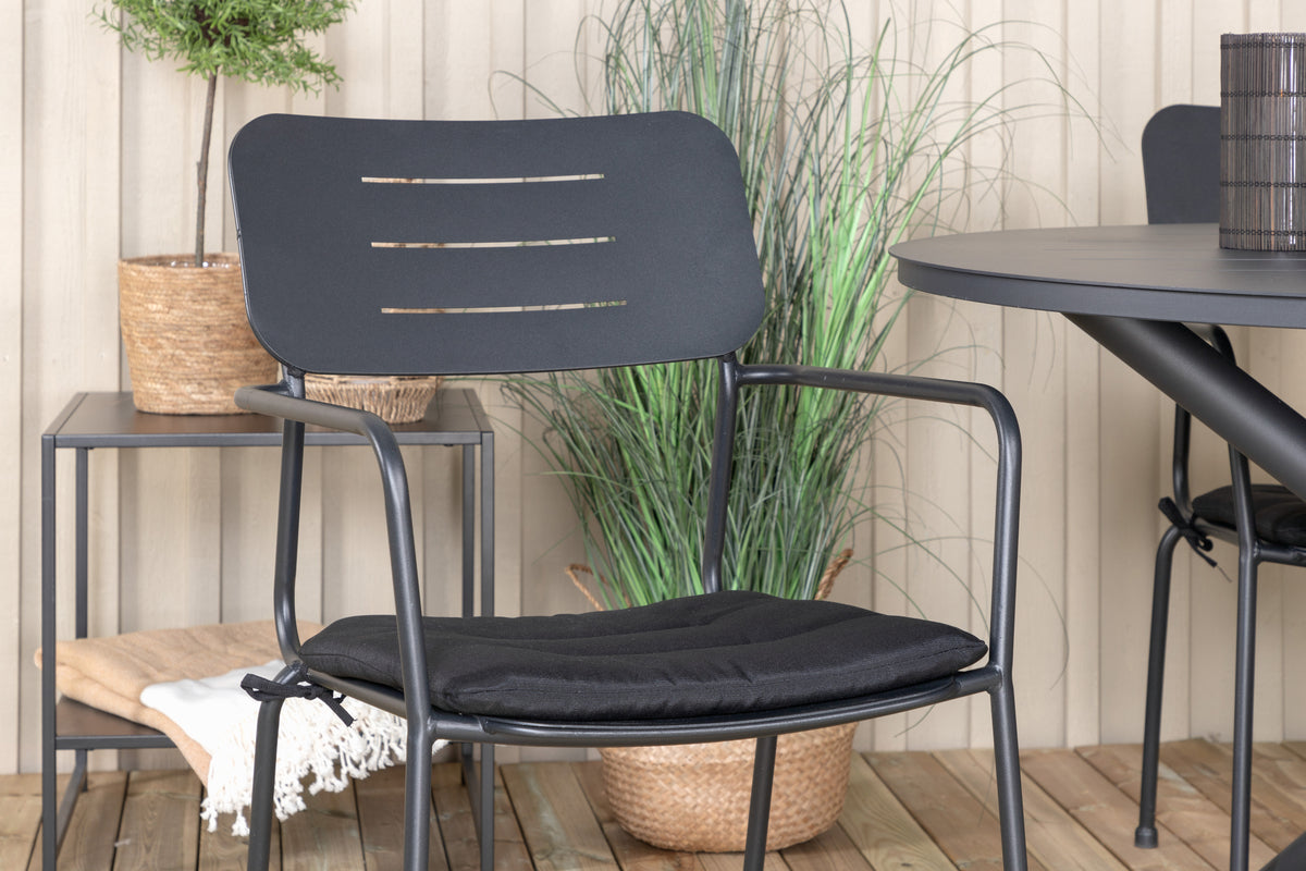 Nicke & Alma Spisestole Svart + Spisebord ⌀120