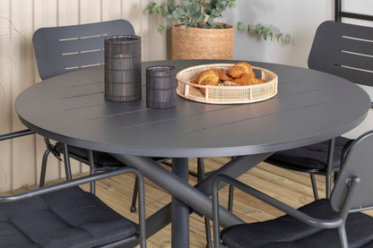 Nicke & Alma Spisestole Svart + Spisebord ⌀120