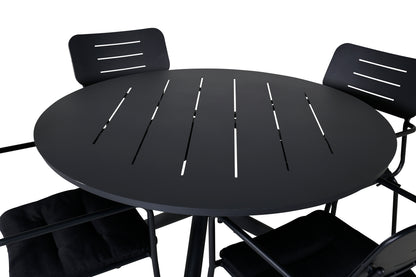 Nicke & Alma Spisestole Svart + Spisebord ⌀120