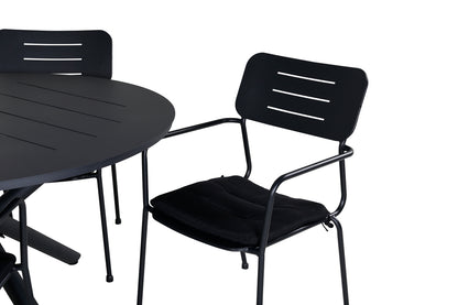 Nicke & Alma Spisestole Svart + Spisebord ⌀120