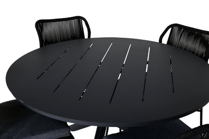 Alma & Julian Spisebord ⌀120 + Spisestole Svart