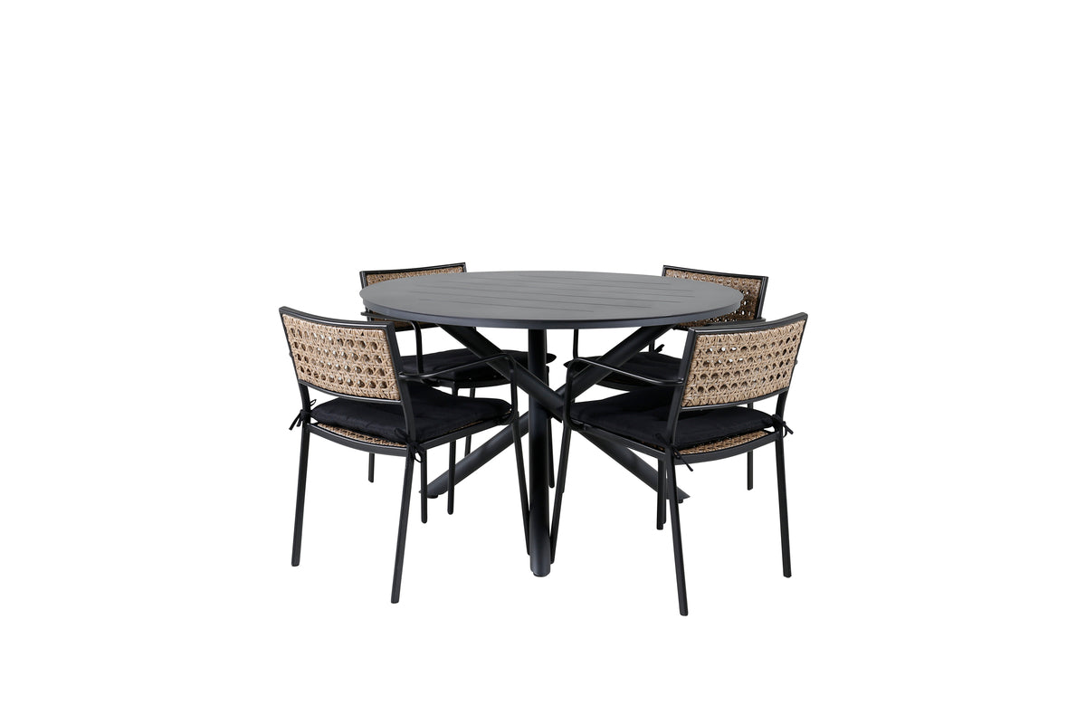 Alma & Paola Spisebord ⌀120 + Spisestole Natur