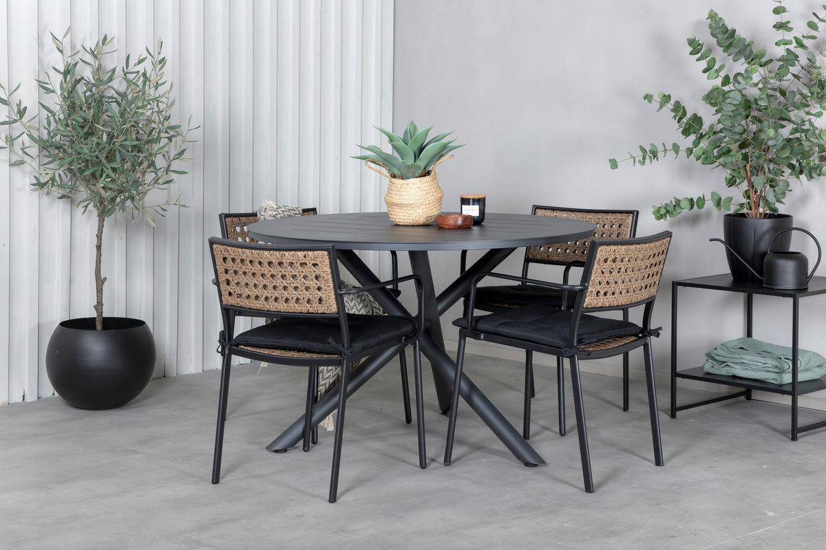 Alma & Paola Spisebord ⌀120 + Spisestole Natur