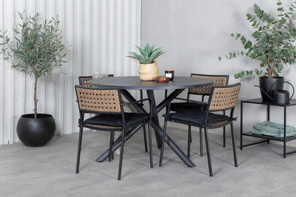 Alma & Paola Spisebord ⌀120 + Spisestole Natur