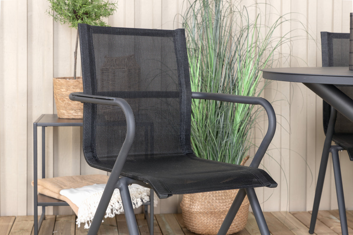 Alma & Alina Runde Spisebord ø120 Sort + Spisestole 2-pak Sort