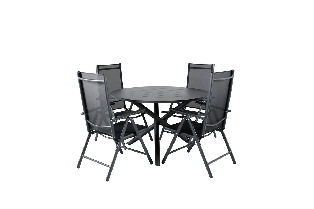 Alma & Break Spisebord ⌀120 + Positionsstole Sort