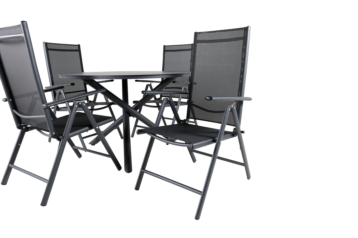 Alma & Break Spisebord ⌀120 + Positionsstole Sort