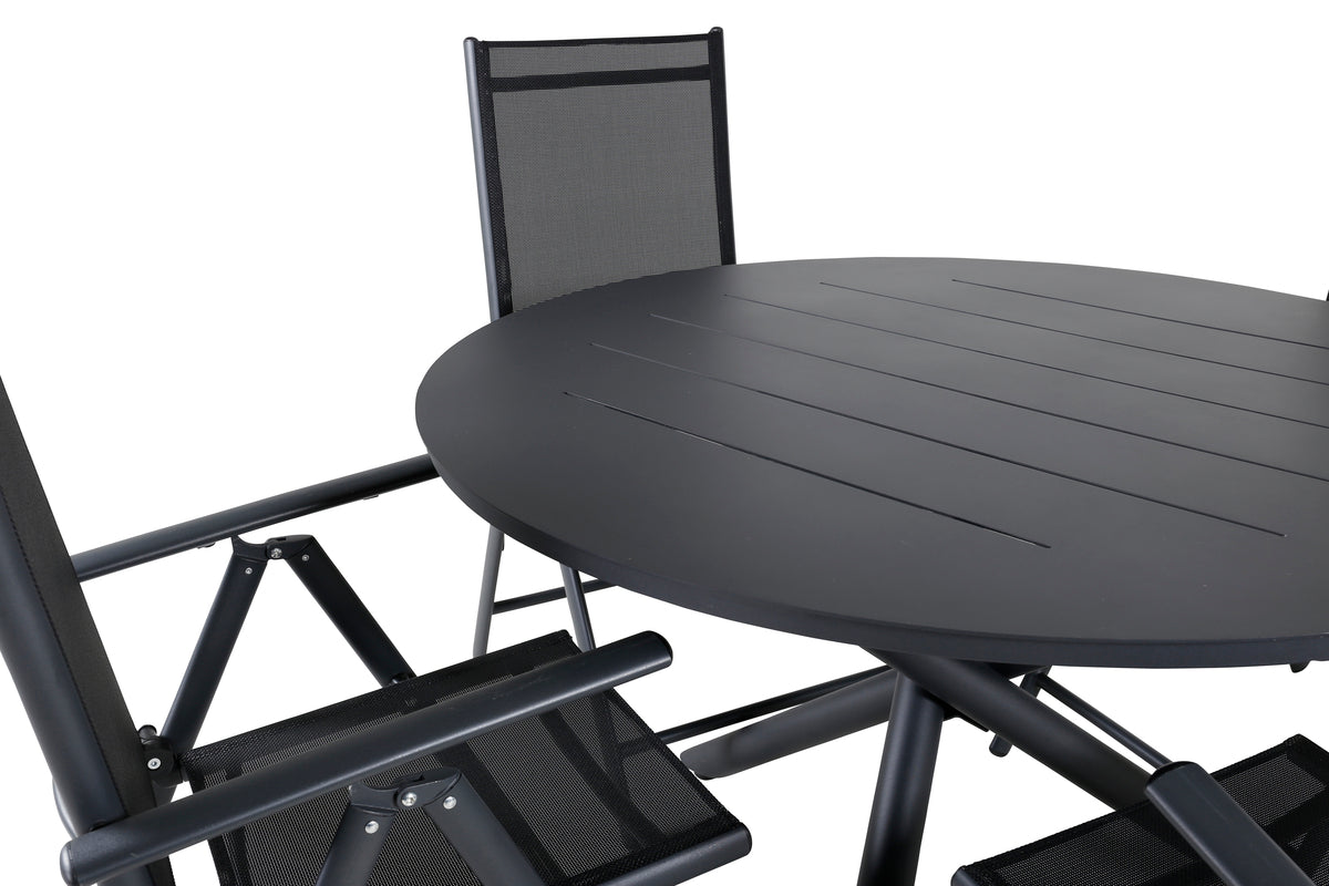 Alma & Break Spisebord ⌀120 + Positionsstole Sort