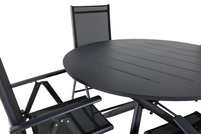 Alma & Break Spisebord ⌀120 + Positionsstole Sort