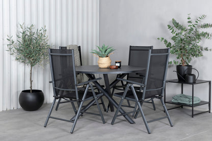 Alma & Break Spisebord ⌀120 + Positionsstole Sort