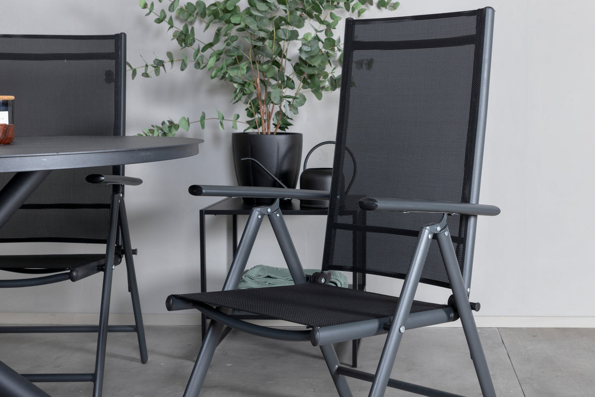 Alma & Break Spisebord ⌀120 + Positionsstole Sort