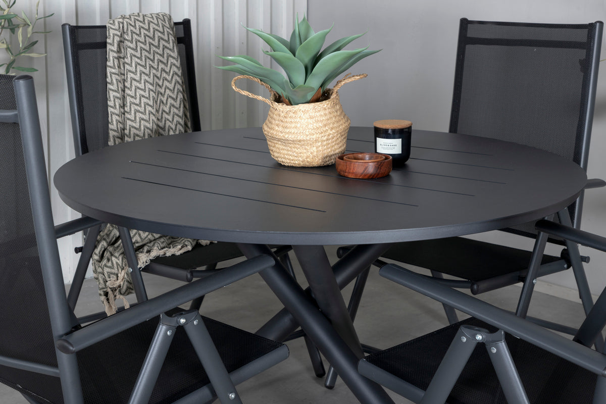 Alma & Break Spisebord ⌀120 + Positionsstole Sort