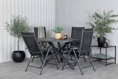 Alma & Break Spisebord ⌀120 + Positionsstole Sort