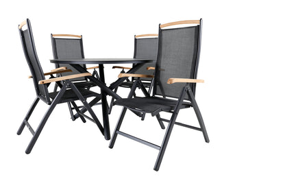 Alma & Panama Spisebord ⌀120 + Positionsstole Sort