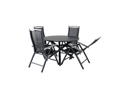 Alma & Albany Spisebord ⌀120 + Positionsstole Sort