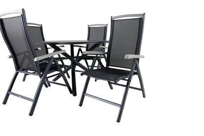 Alma & Albany Spisebord ⌀120 + Positionsstole Sort