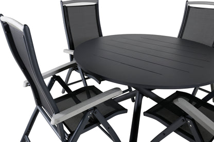 Alma & Albany Spisebord ⌀120 + Positionsstole Sort