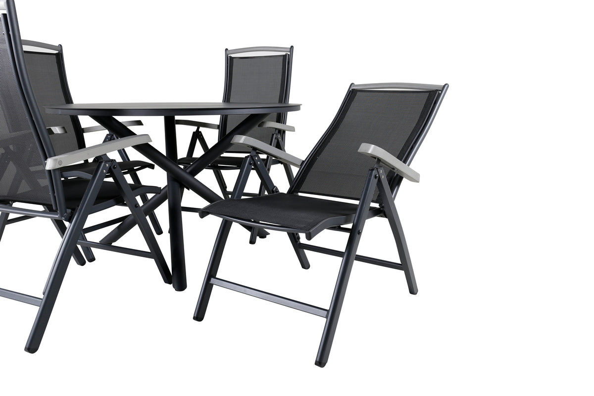 Alma & Albany Spisebord ⌀120 + Positionsstole Sort