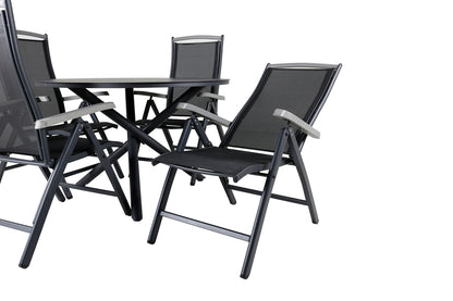 Alma & Albany Spisebord ⌀120 + Positionsstole Sort