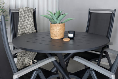 Alma & Albany Spisebord ⌀120 + Positionsstole Sort