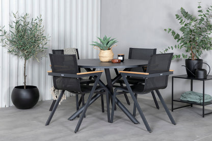 Alma & Mexico Spisebord ⌀120 + Spisestole Sort