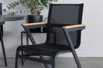 Alma & Mexico Spisebord ⌀120 + Spisestole Sort