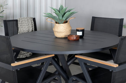 Alma & Mexico Spisebord ⌀120 + Spisestole Sort